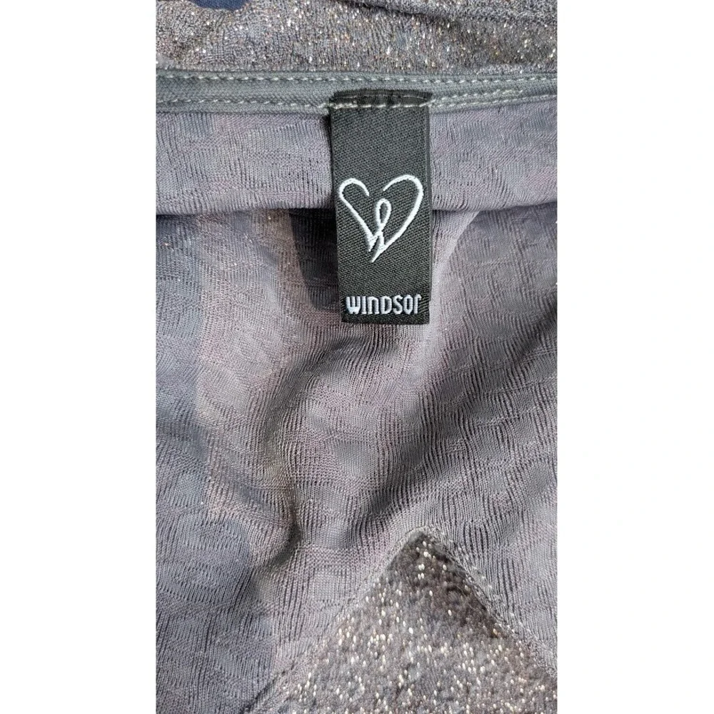 Vintage Y2K Windsor Dress Metallic Glitter S Bodycon Asymmetrical Stretch USA - Picture 10 of 11
